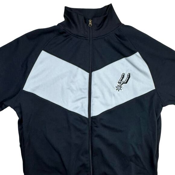 NBA San Antonio Spurs Basketball Colorblock Logo Long Sleeve Zip Up Jacket - Picture 2 of 7